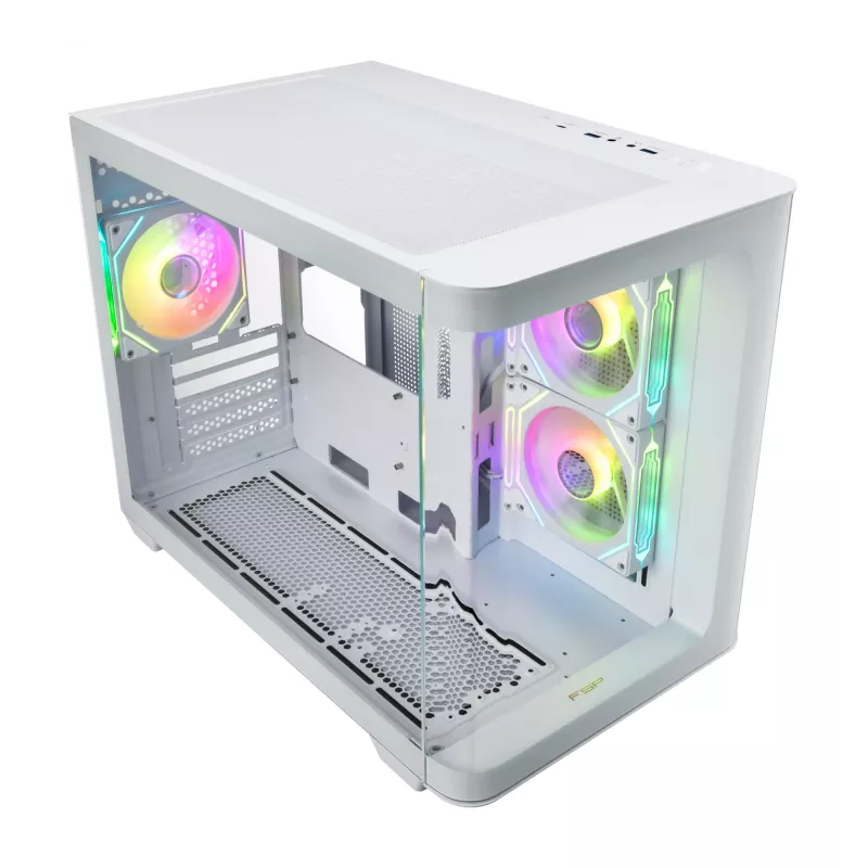 FSP S380-WA korpusas Mini Tower mITX, mATX baltas ARGB
