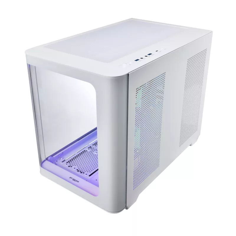 FSP S380-WA korpusas Mini Tower mITX, mATX baltas ARGB