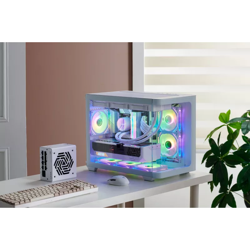 FSP S380-WA korpusas Mini Tower mITX, mATX baltas ARGB