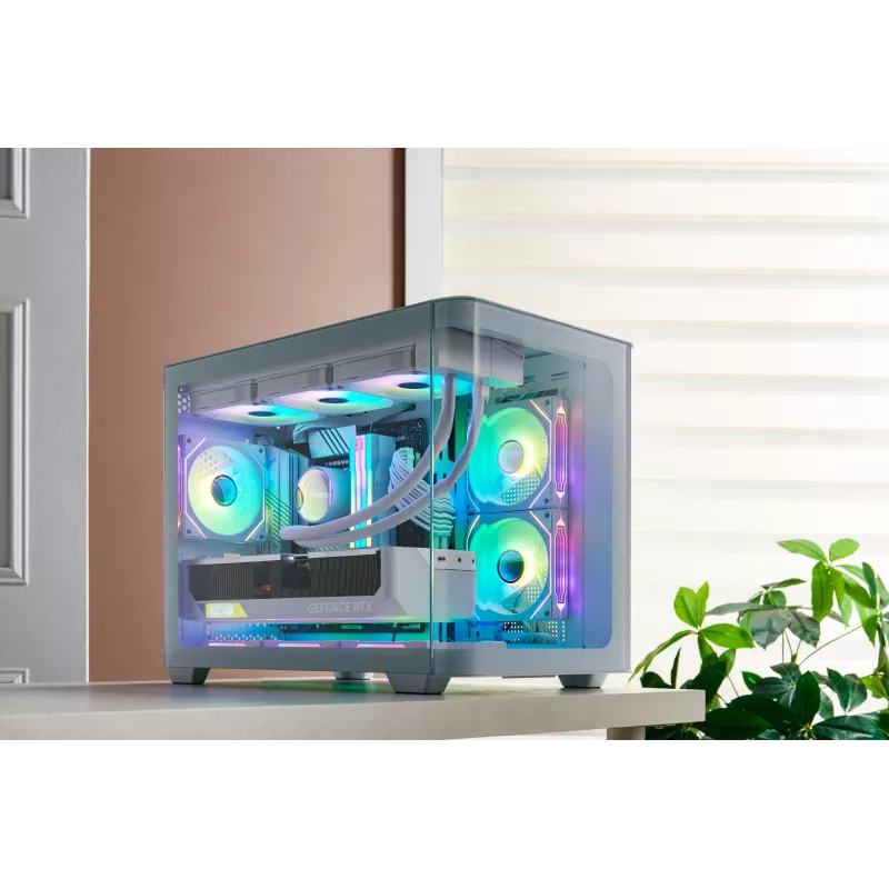 FSP S380-WA korpusas Mini Tower mITX, mATX baltas ARGB