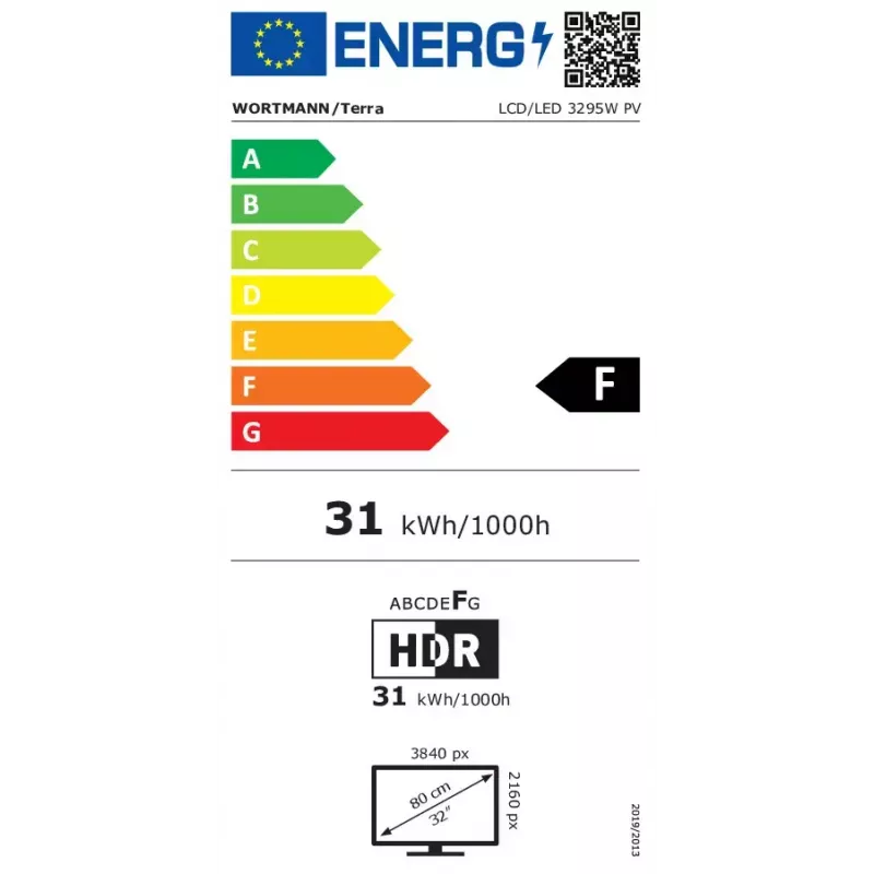 TERRA 3030234 monitor kompiuterinis 80 cm (31,5 colio) 3840 x 2160 pikselių 4K Ultra HD LCD juodas