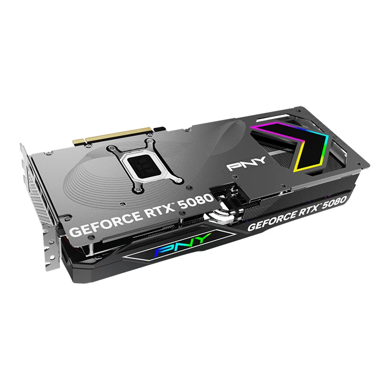PNY GeForce RTX 5080 16GB ARGB Overclocked Triple Fan vaizdo plokštė - 16GB GDDR7 - DisplayPort 2.1b / HDMI 2.1b