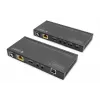 DIGITUS HDBaseT KVM prailgintuvų rinkinys. 150 m 4K/60 Hz. USB 2.0. PoC. IR. juoda
