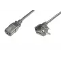 DIGITUS maitinimo laidas, CEE 7/7 (Tipas-F) 90° kampu - C13 M/F, 5m H05VV-F3G 1,0mm² juodas, pagal ES direktyvą