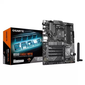 Motininė plokštė GIGABYTE B550 EAGLE WIFI6 ATX, AMD B550, lizdas AM4, DDR4, 4x DIMM, 2x M.2, Wi‑Fi 6, Bluetooth 5.3