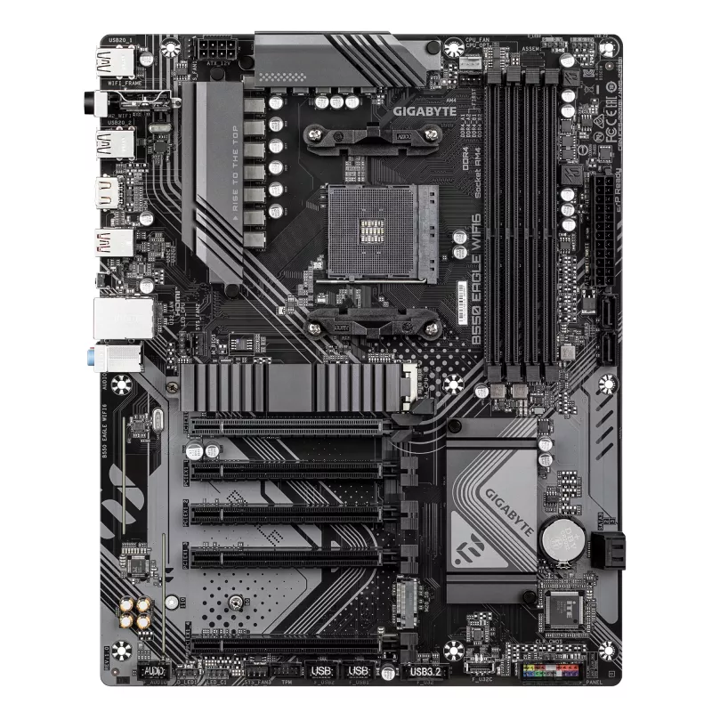 Motininė plokštė GIGABYTE B550 EAGLE WIFI6 ATX, AMD B550, lizdas AM4, DDR4, 4x DIMM, 2x M.2, Wi‑Fi 6, Bluetooth 5.3