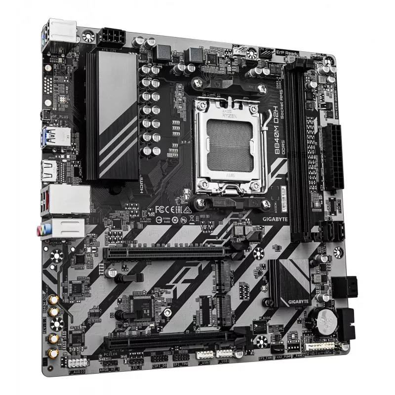 Motininė plokštė GIGABYTE B840M D2H, AMD Ryzen 9000, Socket AM5, Micro ATX