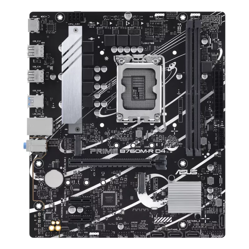 Motininė plokštė ASUS PRIME B760M-R D4 Intel B760 LGA 1700 micro ATX