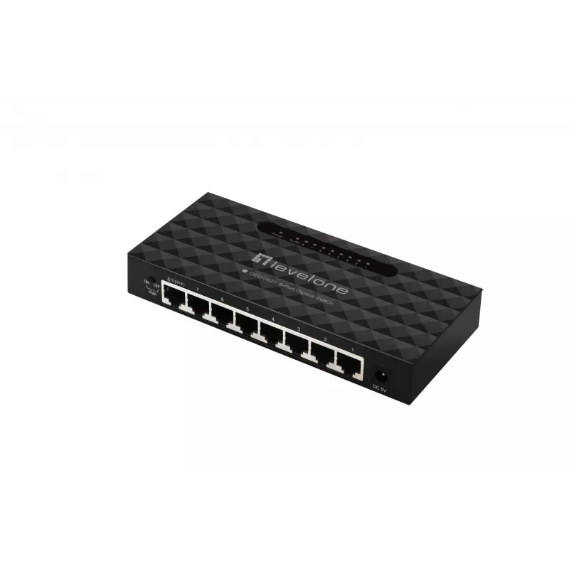 LevelOne GEU-0821 Gigabit Ethernet komutatorius 8 prievadų, 10/100/1000