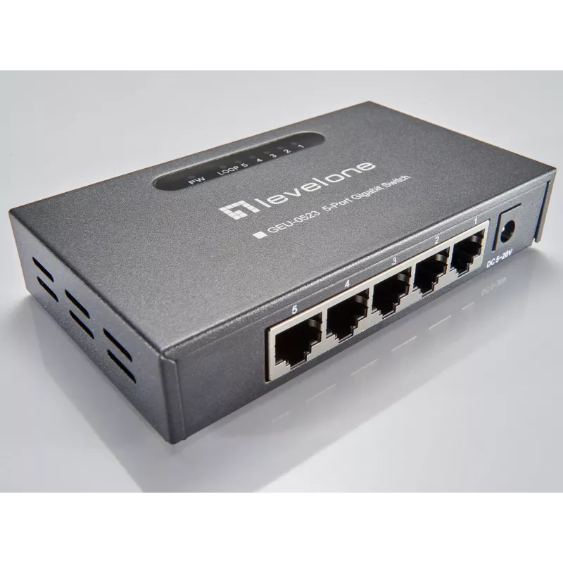 LevelOne GEU-0523 tinklo jungiklis nevaldomas Gigabit Ethernet (10/100/1000) juodas