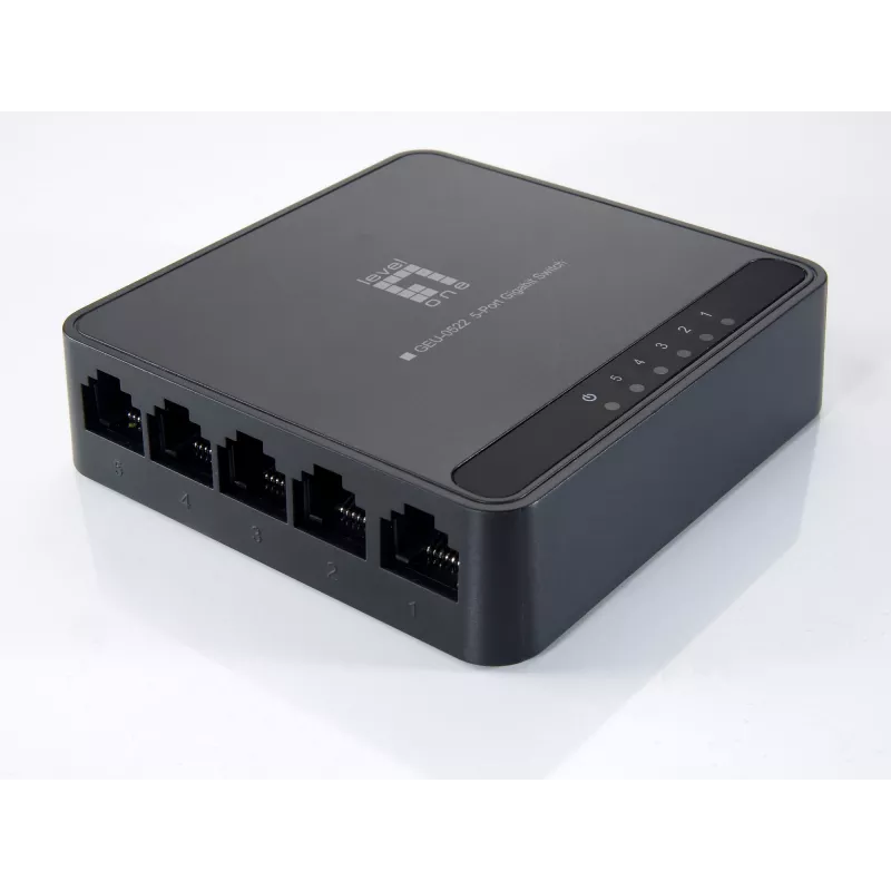 LevelOne 5 prievadų Gigabit Ethernet jungiklis, GEU-0522