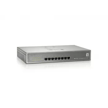LevelOne GEP-0821 8 prievadų Gigabit PoE jungiklis, 802.3at/af PoE, 123.2W