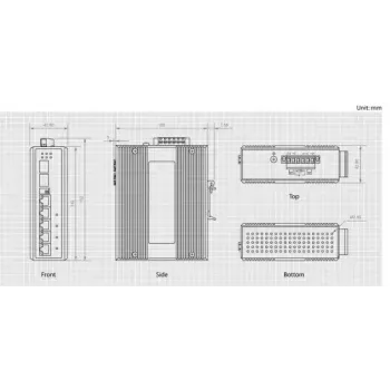 Pramoninis jungiklis LevelOne 6 prievadų Gigabit, 1 x SFP, 1 x SFP/RJ45 Combo, -40°C iki 75°C, DIN bėgelis