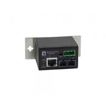 LevelOne RJ45 į SC vienmodis pramoninis medijos keitiklis, 30 km, -40°C iki 75°C