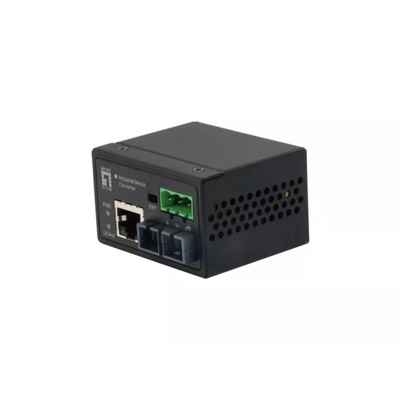 LevelOne IEC-4002 RJ45 į ST daugiamodis pluoštas pramoninis medijos keitiklis, 2 km, -40°C iki 75°C