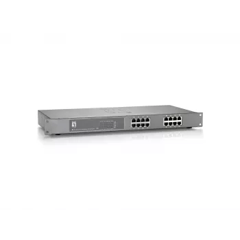LevelOne FEP-1612 16 prievadų Fast Ethernet PoE komutatorius, 802.3at/af PoE, 120 W