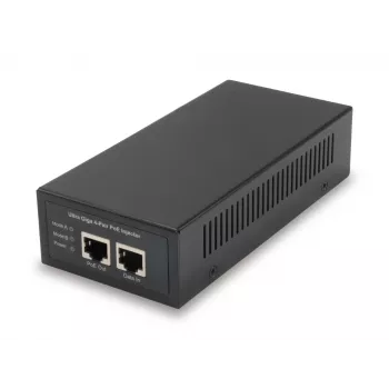 LevelOne Gigabit PoE Injector, 60W, 802.3at/af PoE, Gigabit Ethernet, 10/100/1000 Mbit/s, IEEE 802.3af, IEEE 802.3at, IEEE 802.3bt, Juoda, Maitinimas, 60 W