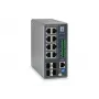 LevelOne IGP-1271 12 prievadų L3 Lite valdomas gigabitinis pramoninis jungiklis, 8 PoE išėjimai, 240W, 802.3at/af PoE, 4 x SFP, -40°C iki 75°C