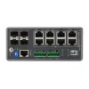 LevelOne IGP-1271 12 prievadų L3 Lite valdomas gigabitinis pramoninis jungiklis, 8 PoE išėjimai, 240W, 802.3at/af PoE, 4 x SFP, -40°C iki 75°C