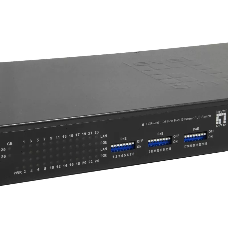 Nevaldomas jungiklis LevelOne FGP-2601W150 26 prievadų Fast Ethernet PoE