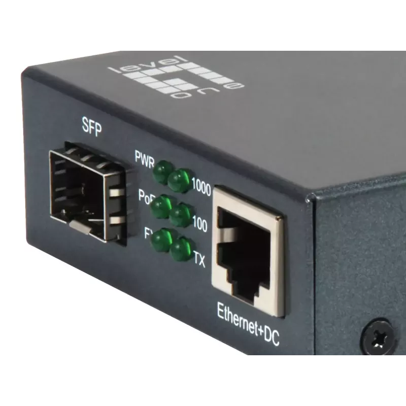 LevelOne GVT-2012 Gigabit medijos keitiklis, RJ45 į SFP, PoE PSE