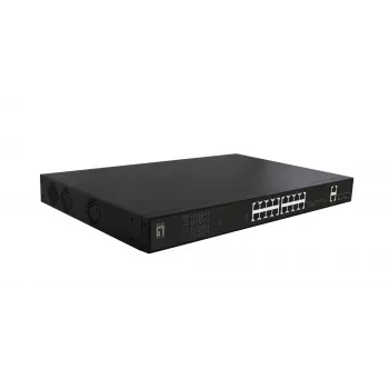 LevelOne GEP-2021 tinklo jungiklis, nevaldomas, Gigabit Ethernet (10/100/1000), Power over Ethernet (PoE), 1U, juodas