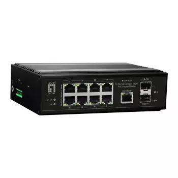 LevelOne IGP-1061 valdomas L2 Gigabit Ethernet jungiklis su PoE, juodas