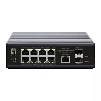 LevelOne IGP-1061 valdomas L2 Gigabit Ethernet jungiklis su PoE, juodas