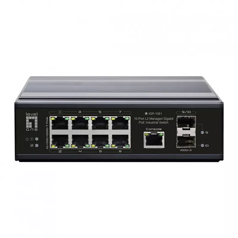 LevelOne IGP-1061 valdomas L2 Gigabit Ethernet jungiklis su PoE, juodas