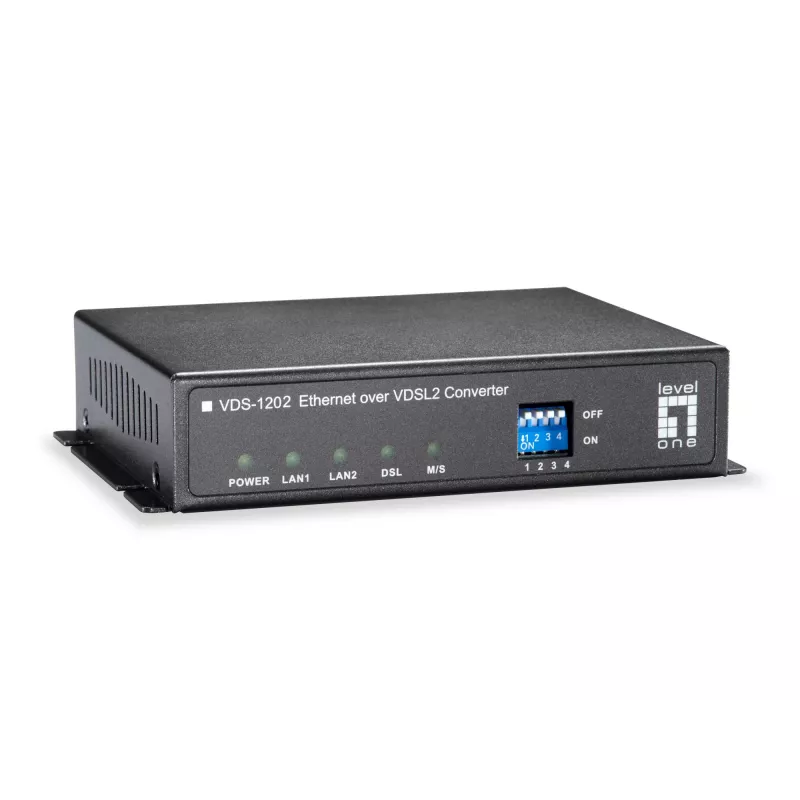 LevelOne VDS-1202 tinklo medijos keitiklis 100 Mbit/s pilka