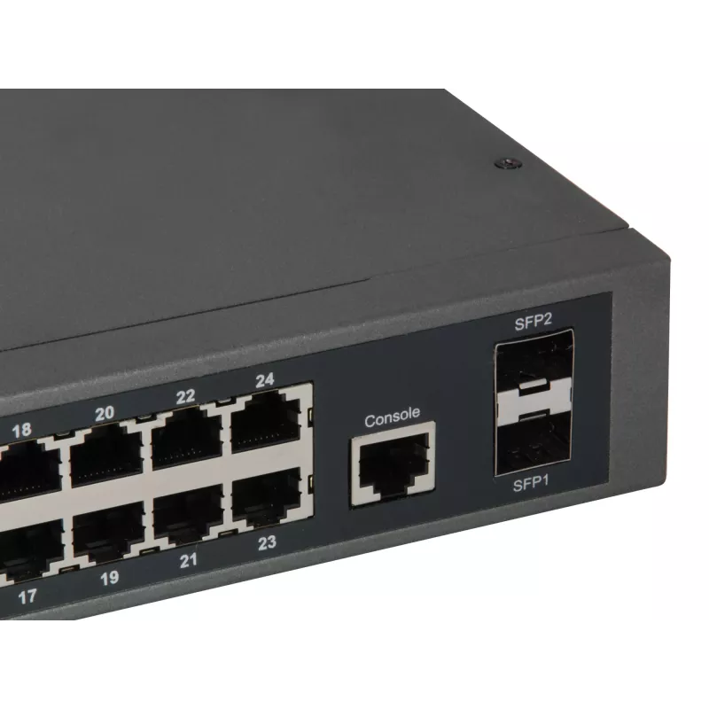 Valdomas L2 Gigabit Ethernet PoE komutatorius LevelOne GEP-2652, 24x PoE + 2x SFP, pilka