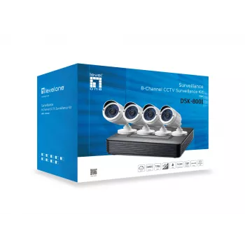LevelOne DSK-8001 aštuonių kanalų vaizdo stebėjimo rinkinys, laidinis