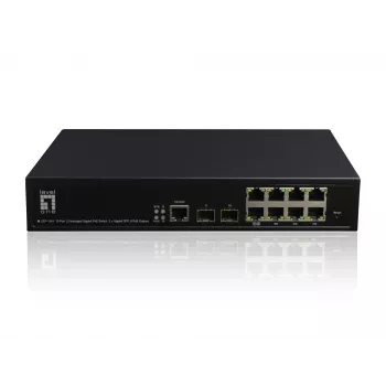 LevelOne KILBY 10-Port L2 valdomas Gigabit PoE jungiklis, 2 x SFP, 802.3at/af PoE, 125 W, 8 PoE išėjimai