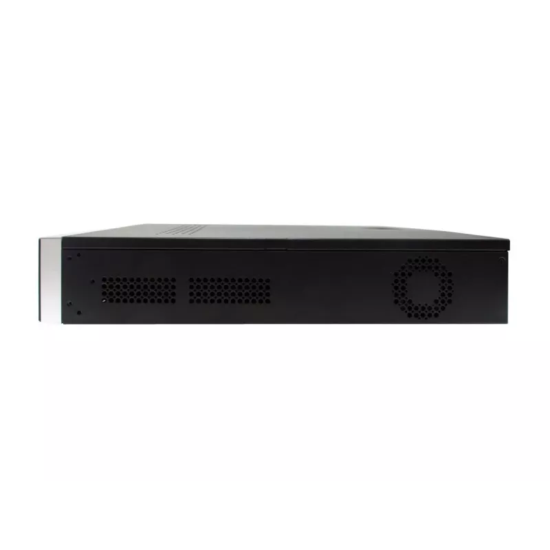 LevelOne NVR-0411 GEMINI 32 kanalų tinklinis vaizdo įrašymo įrenginys, 16 PoE jungčių (16 W/jungtis), 4096 x 2160, H.265, 4x SATA HDD iki 10 TB, juodas/pilkas