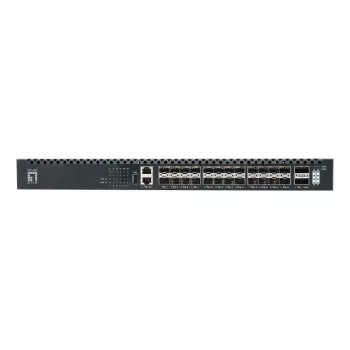 LevelOne XQS-3126 26 prievadų L3 valdomas TOR šviesolaidinis jungiklis, 24x 1/10GbE SFP+, 2x 40/100GbE QSFP28, karštai keičiamas perteklinis maitinimo šaltinis
