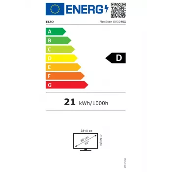 EIZO FlexScan EV3240X-WT monitor 80 cm (31,5 colio) 3840 x 2160 pikselių 4K Ultra HD LCD Baltas