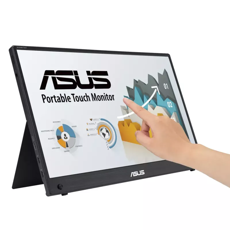 ASUS ZenScreen MB16AHT nešiojamas monitorius 39,6 cm (15,6 col.) 1920 x 1080 pikselių Full HD liečiamas ekranas juodas