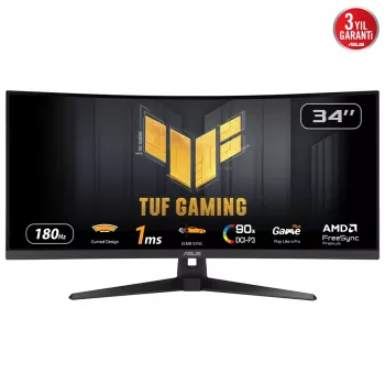 ASUS TUF Gaming VG34VQ3B monitorius 86,4 cm (34 colių) 3440 x 1440 pikselių UltraWide Quad HD LED juodas