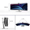 Philips 49B2U6903CH/00 monitor 124,5 cm (49 colių) 5120 x 1440 pikselių Dual QHD LCD pilkas