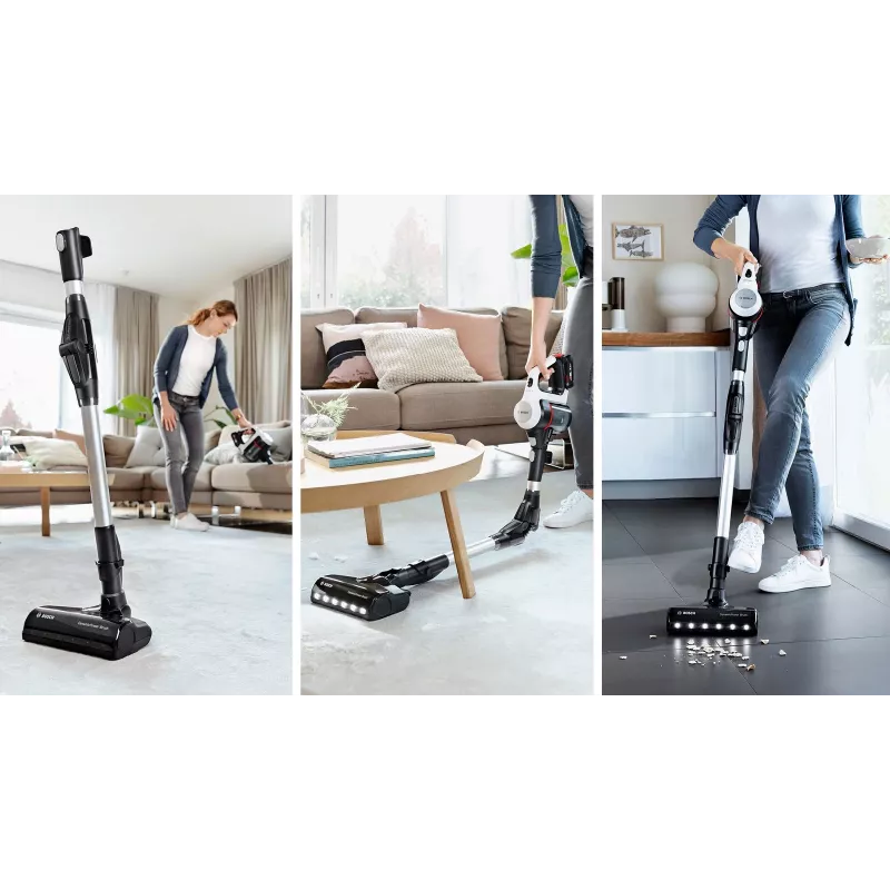 Bosch BSS711W belaidis šluotinis dulkių siurblys, akumuliatorinis, be maišelio, 0,3 l, juodos, sidabrinės, baltos spalvos