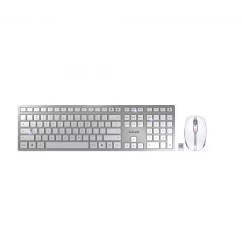 CHERRY DW 9100 SLIM belaidė klaviatūra su pele RF Wireless + Bluetooth QWERTY US English sidabrinė
