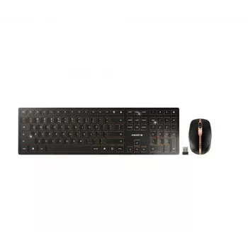 CHERRY DW 9100 SLIM belaidė klaviatūra su pele RF Wireless + Bluetooth QWERTY US English juoda