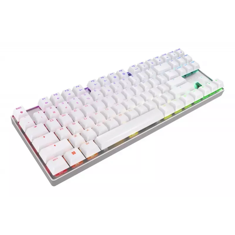 CHERRY MX 8.2 TKL Wireless RGB klaviatūra, gaming, USB + RF Wireless + Bluetooth, QWERTZ vokiškas, balta