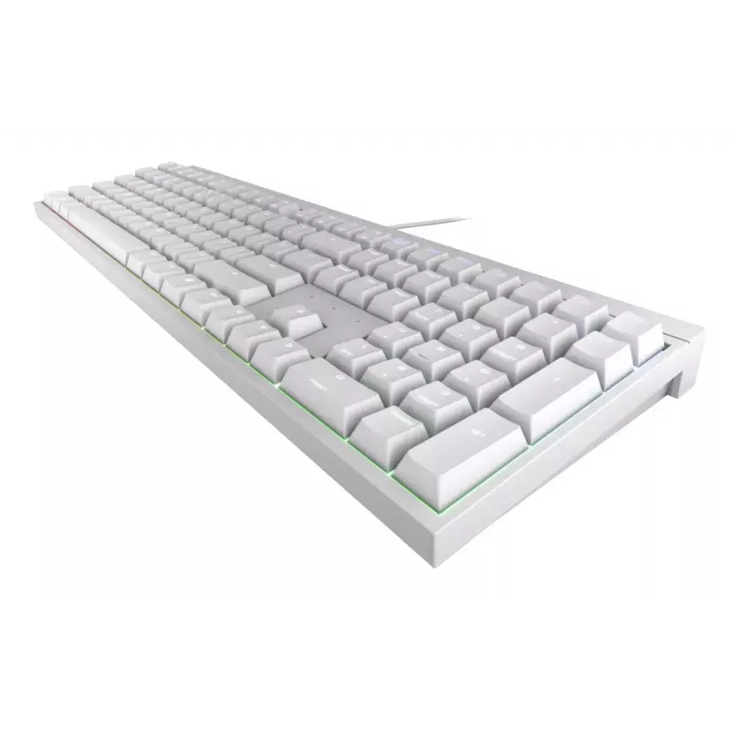 Mechaninė žaidimų klaviatūra Cherry MX 2.0S — pilno dydžio (100 %), QWERTZ vokiškas išdėstymas, RGB foninis apšvietimas, USB, balta