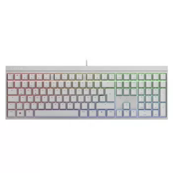 Mechaninė žaidimų klaviatūra Cherry MX 2.0S — pilno dydžio (100 %), QWERTZ vokiškas išdėstymas, RGB foninis apšvietimas, USB, balta