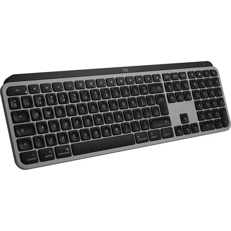 Logitech MX Keys S for Mac belaidė klaviatūra Bluetooth QWERTY aliumininė juoda
