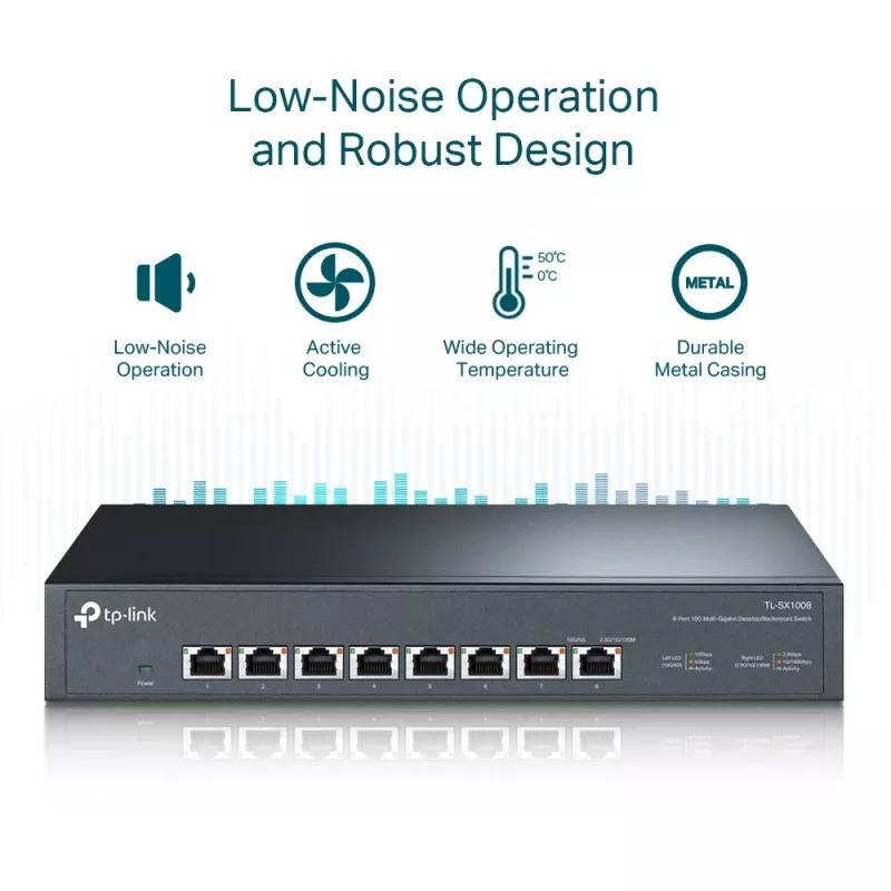 Nevaldomas jungiklis TP-Link TL-SX1008 8 prievadų 10G stalinis/statybinis