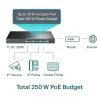 TP-Link 24 prievadų 10/100Mbps + 2 prievadų Gigabit nevaldomas PoE+ jungiklis