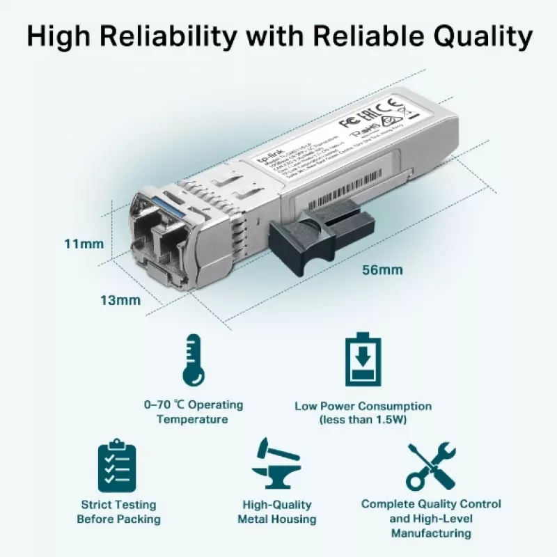 TP-Link SM5110-LR šviesolaidinis SFP+ modulis 10 Gbit/s 1310 nm 10 km