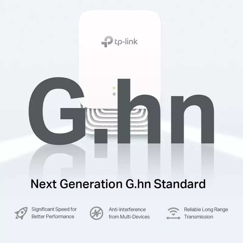 TP-Link G.hn1200 Powerline rinkinys, 607 Mbit/s, Gigabit Ethernet, 10/100/1000 Mbit/s, HomePlug AV2, 300 m, Baltas